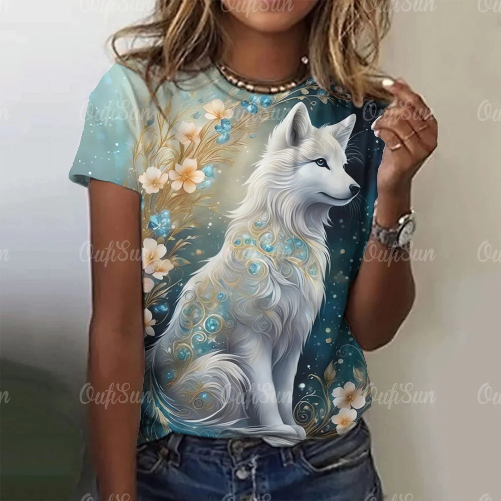 3d Wolf Print Women's Clothing