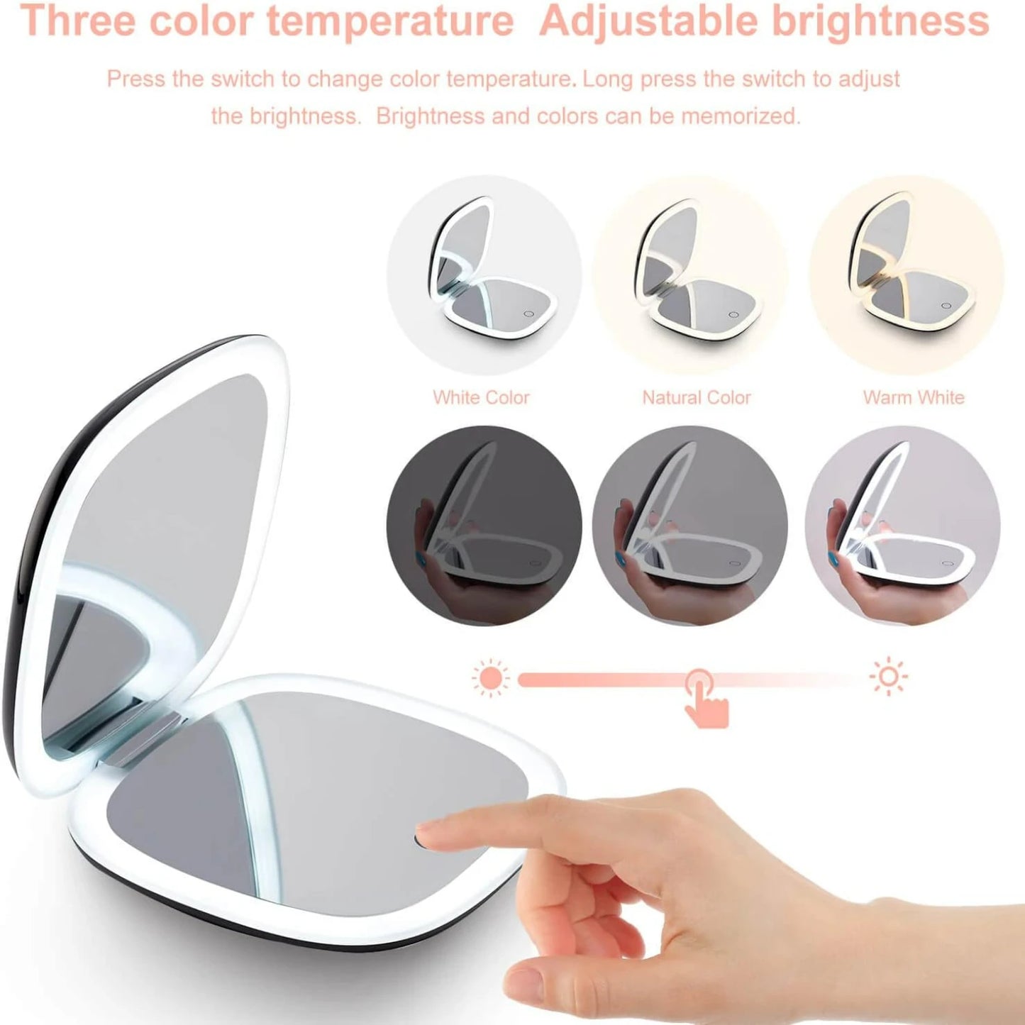 Portable Rechargeable Makeup Mirror