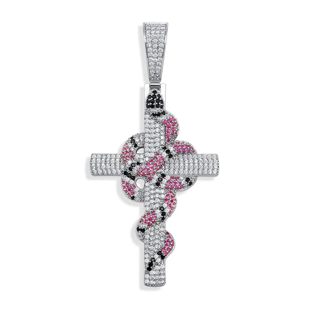 New Snake Winding Cross Pendant