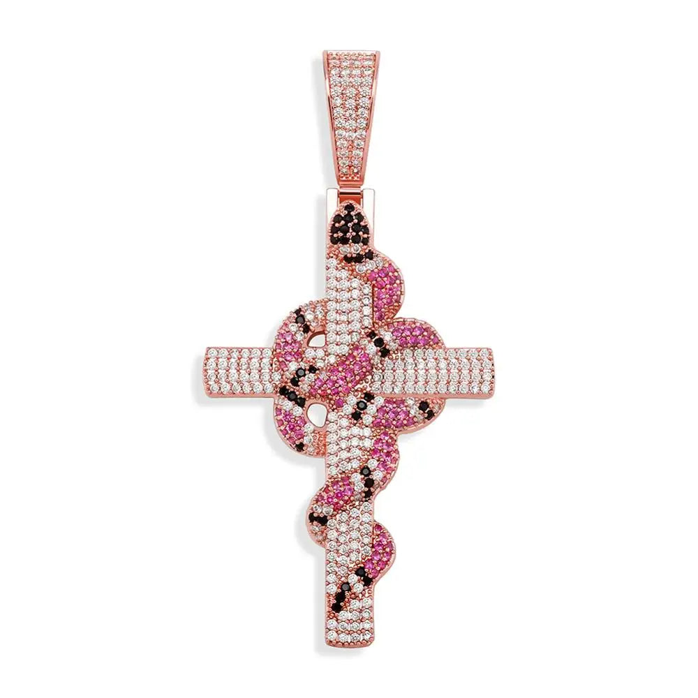 New Snake Winding Cross Pendant