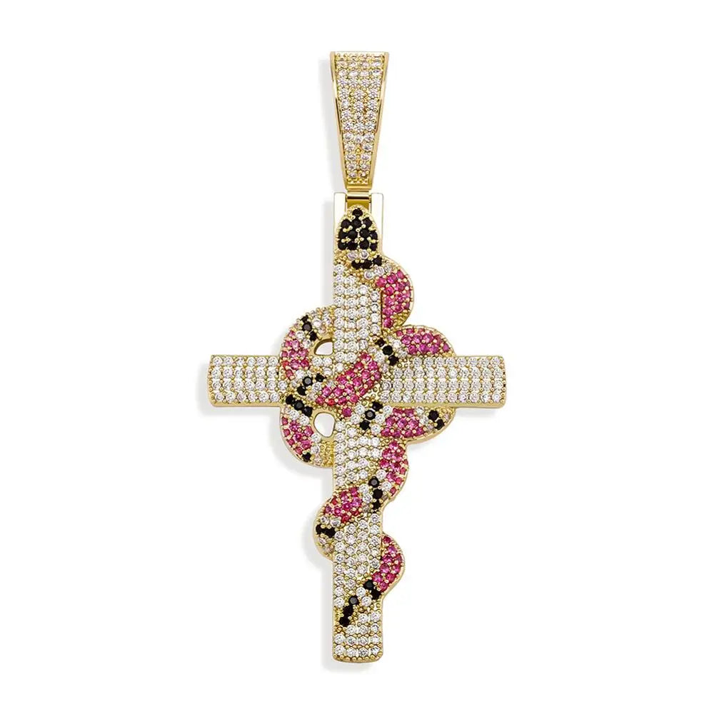 New Snake Winding Cross Pendant