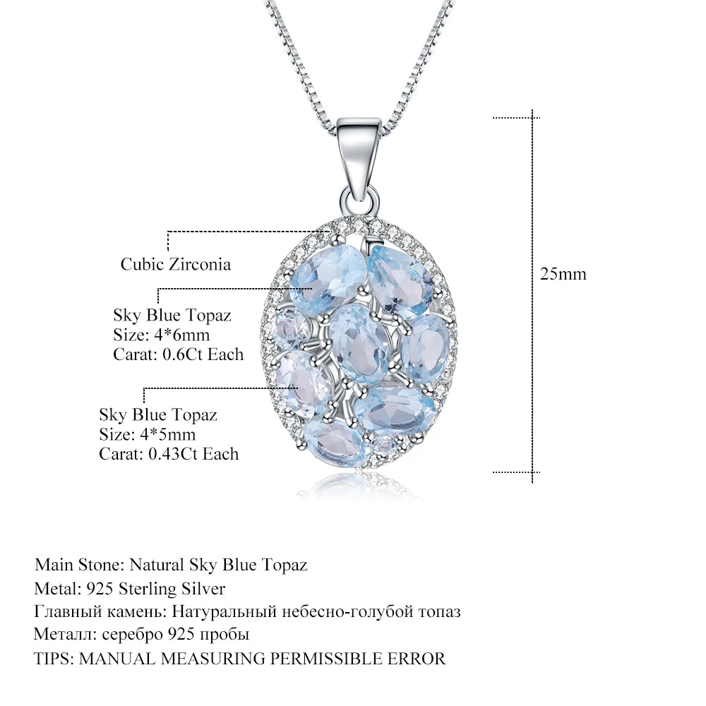 Sky Blue Topaz Pendant Necklace