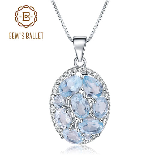 Sky Blue Topaz Pendant Necklace