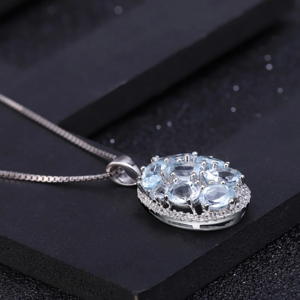 Sky Blue Topaz Pendant Necklace