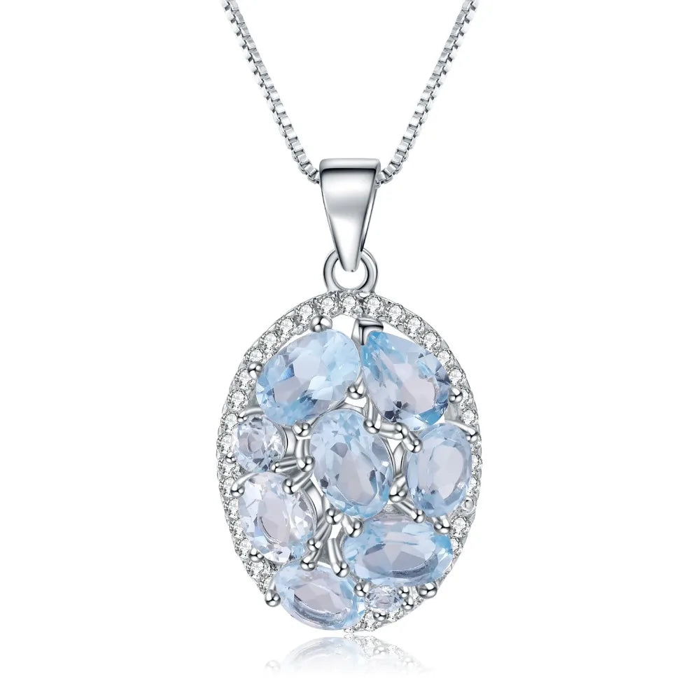 Sky Blue Topaz Pendant Necklace