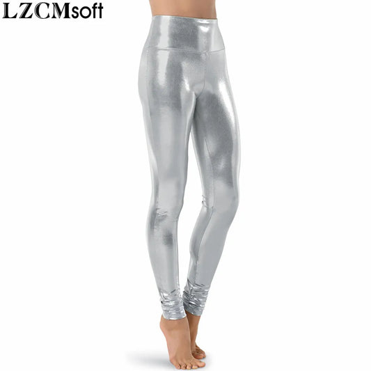 Silver Metallic Dance Leggings