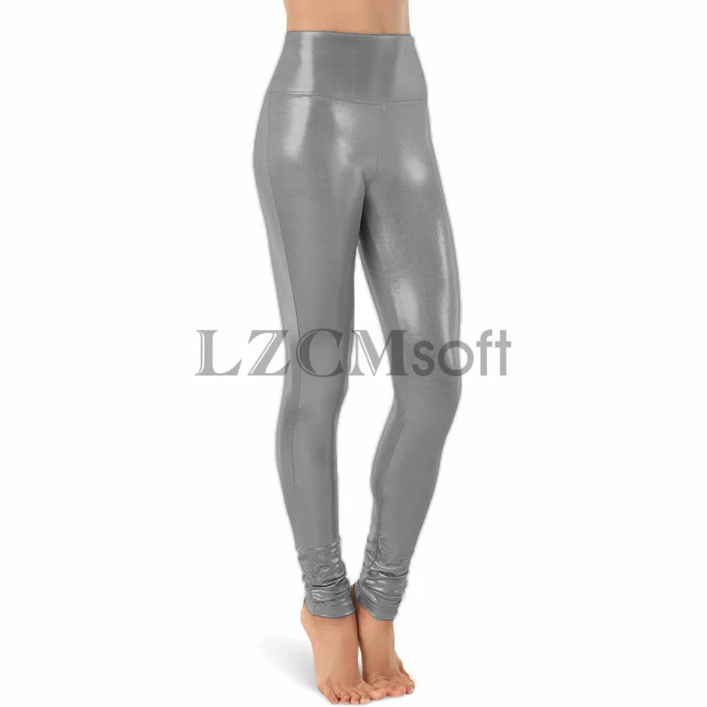 Silver Metallic Dance Leggings