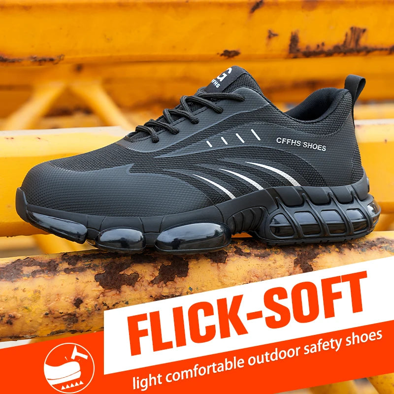 Breathable comfortable safety shoes
