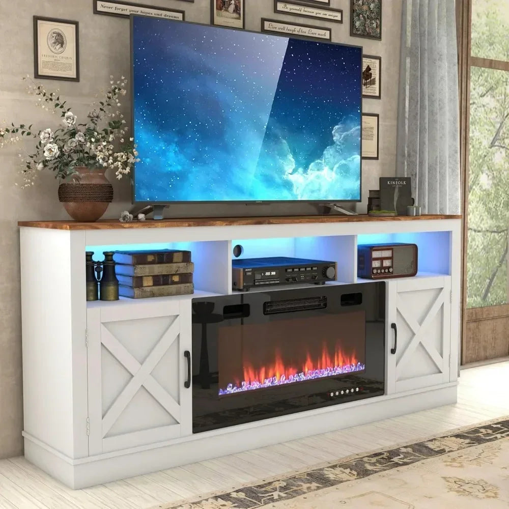 Farmhouse Fireplace TV Stand