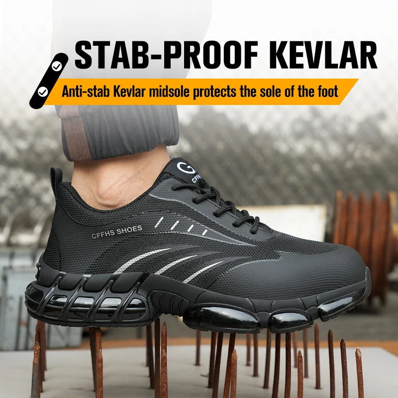 Breathable comfortable safety shoes