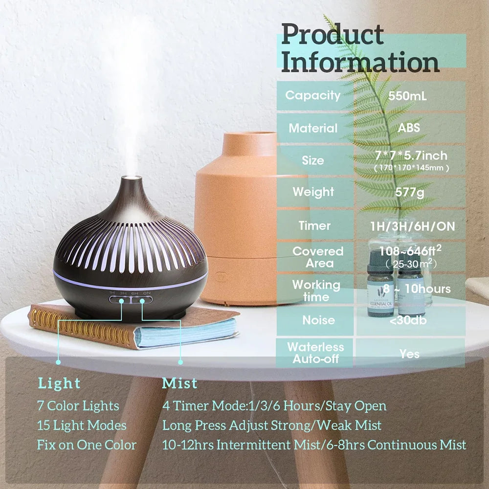 Wood Grain Ultrasonic Air Humidifier