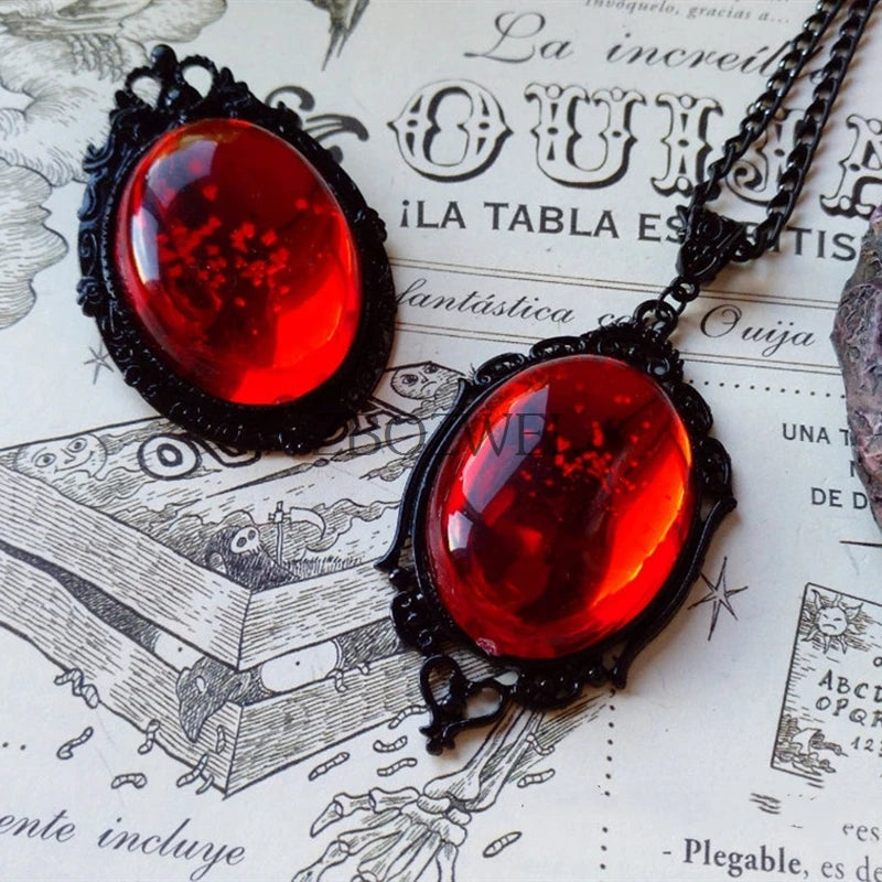 Gothic Vampire Embossed Necklace