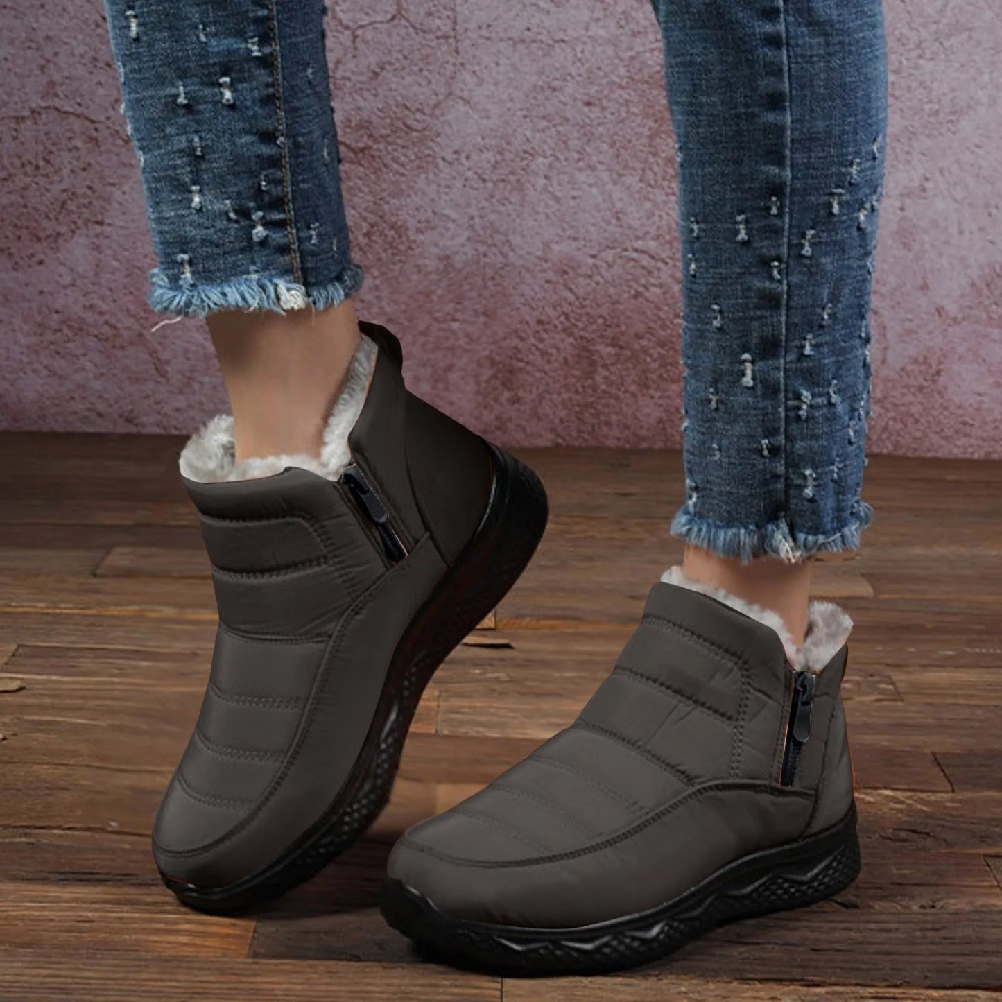 Unisex Couples Velvet Snow Boots