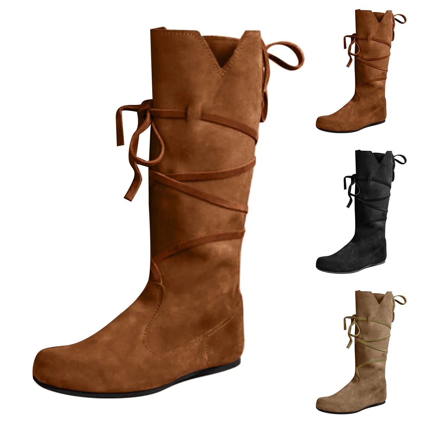 Women Mid Calf Lace Up Boots