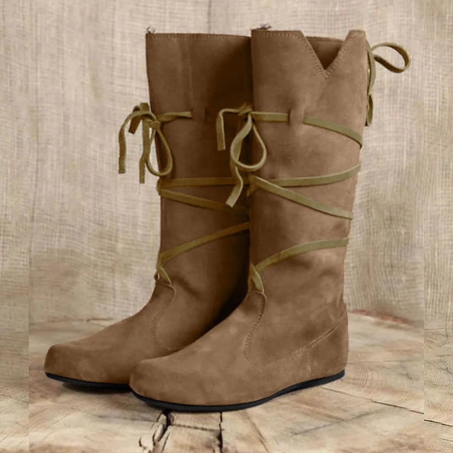 Women Mid Calf Lace Up Boots