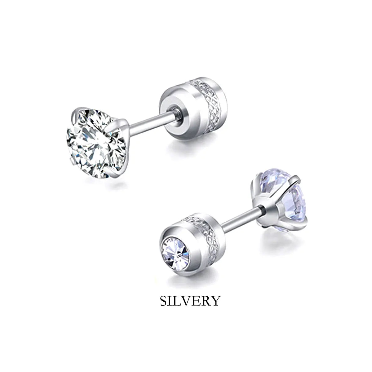 Mini Crystal Screw Stud Earrings