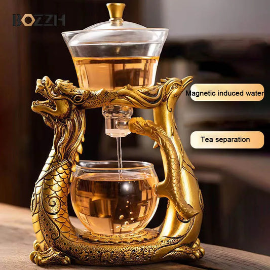 BOZZH Creative Dragon Glass Teapot