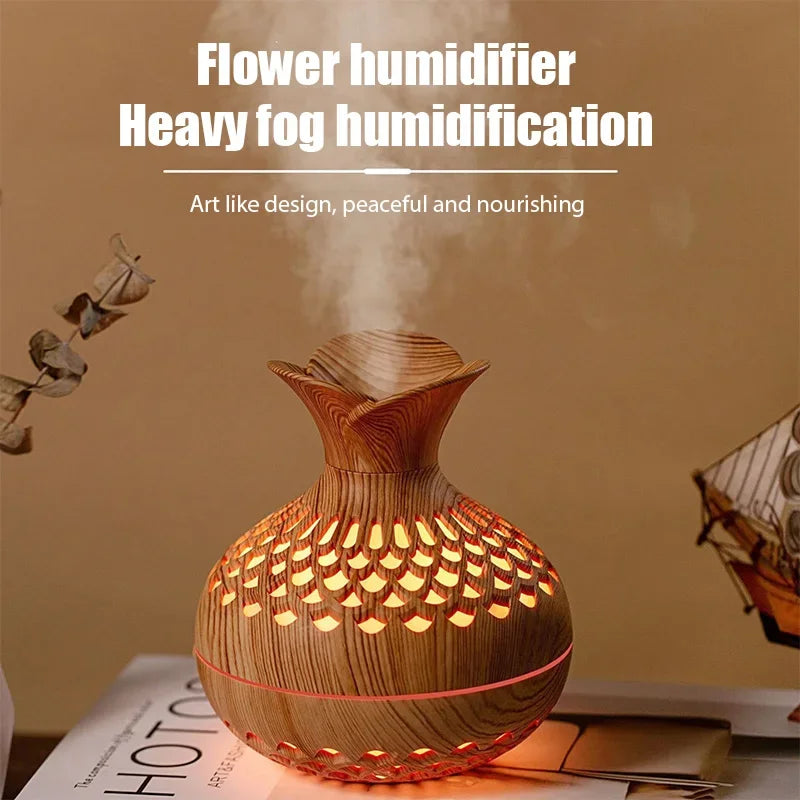 Wood Grain Mini Vase Air Humidifier