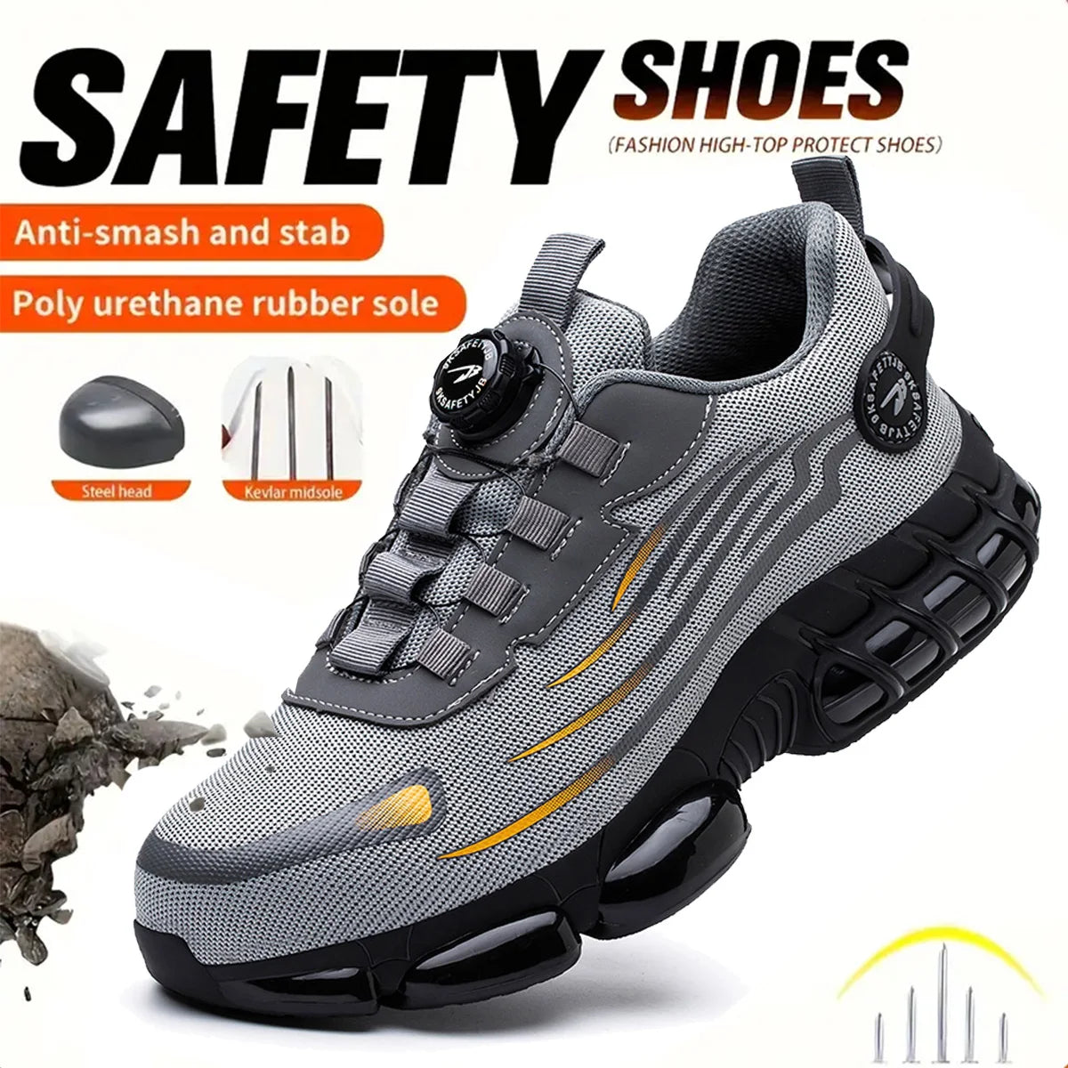 Breathable anti-smash safety shoes