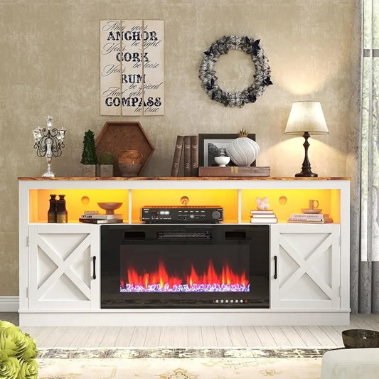 Farmhouse Fireplace TV Stand