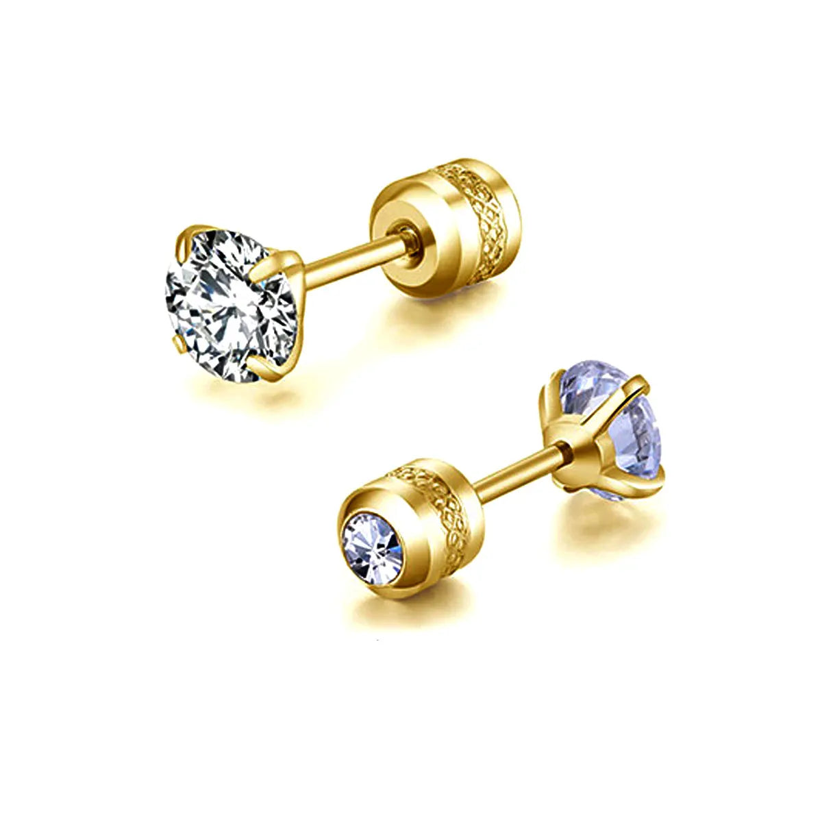 Mini Crystal Screw Stud Earrings