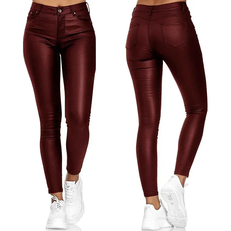 Women  sexy PU Leather Pants