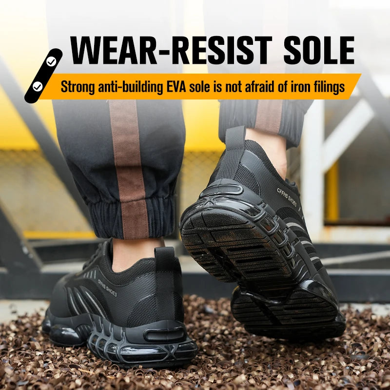 Breathable comfortable safety shoes