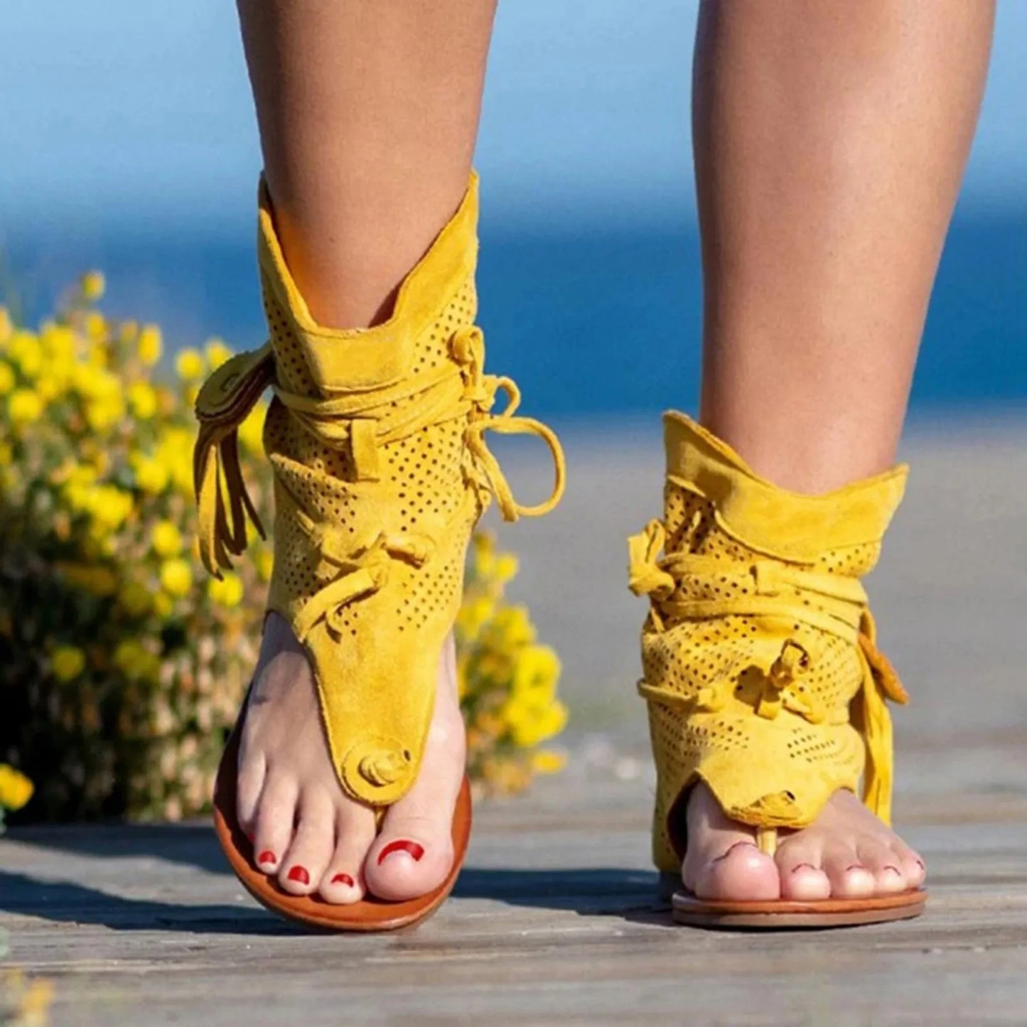 Retro Bohemian Tassel Beach Shoes