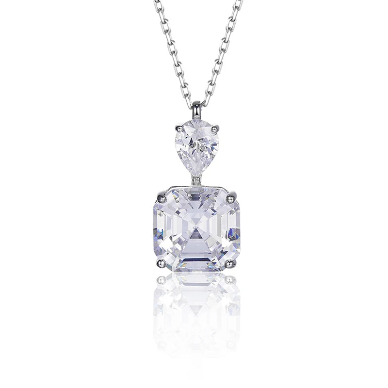 Sparkling Asscher Diamond Necklace