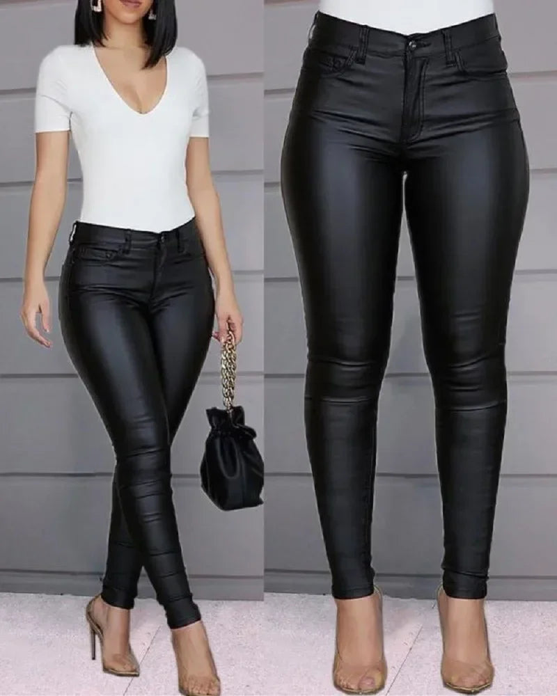 Women  sexy PU Leather Pants