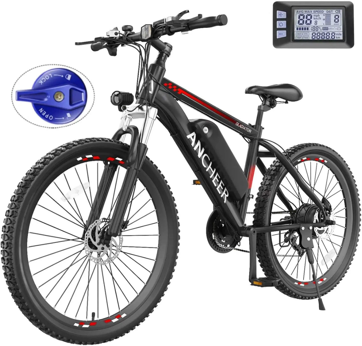 26'' Electric Mountain Bike, 21Speed