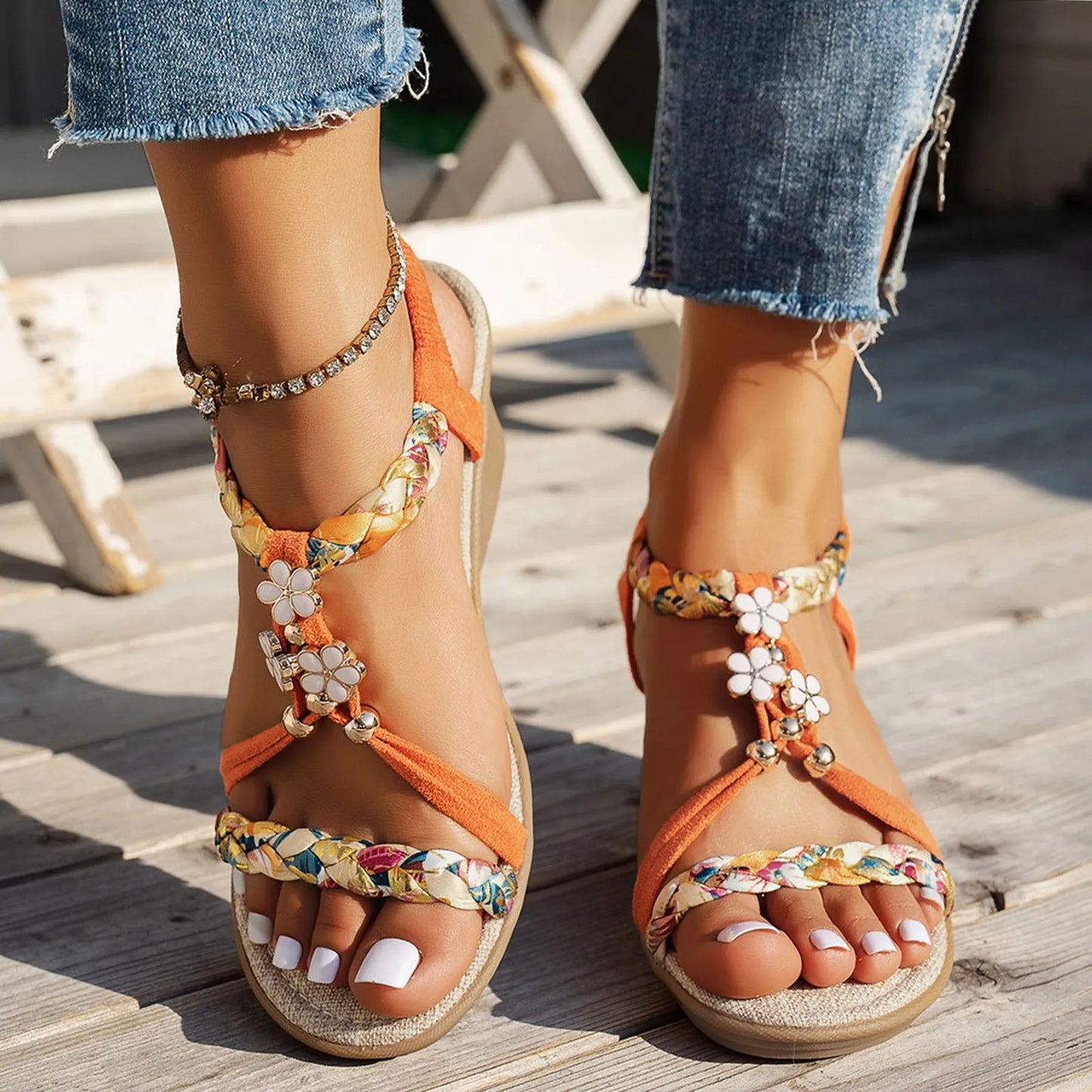 Sexy Woven Strap Wedge Sandals