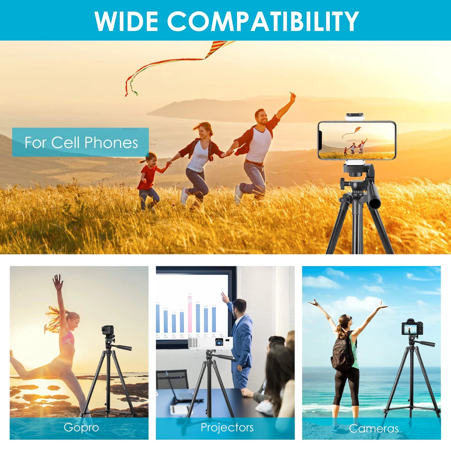 Luswemi 53'' Phone Tripod Stand