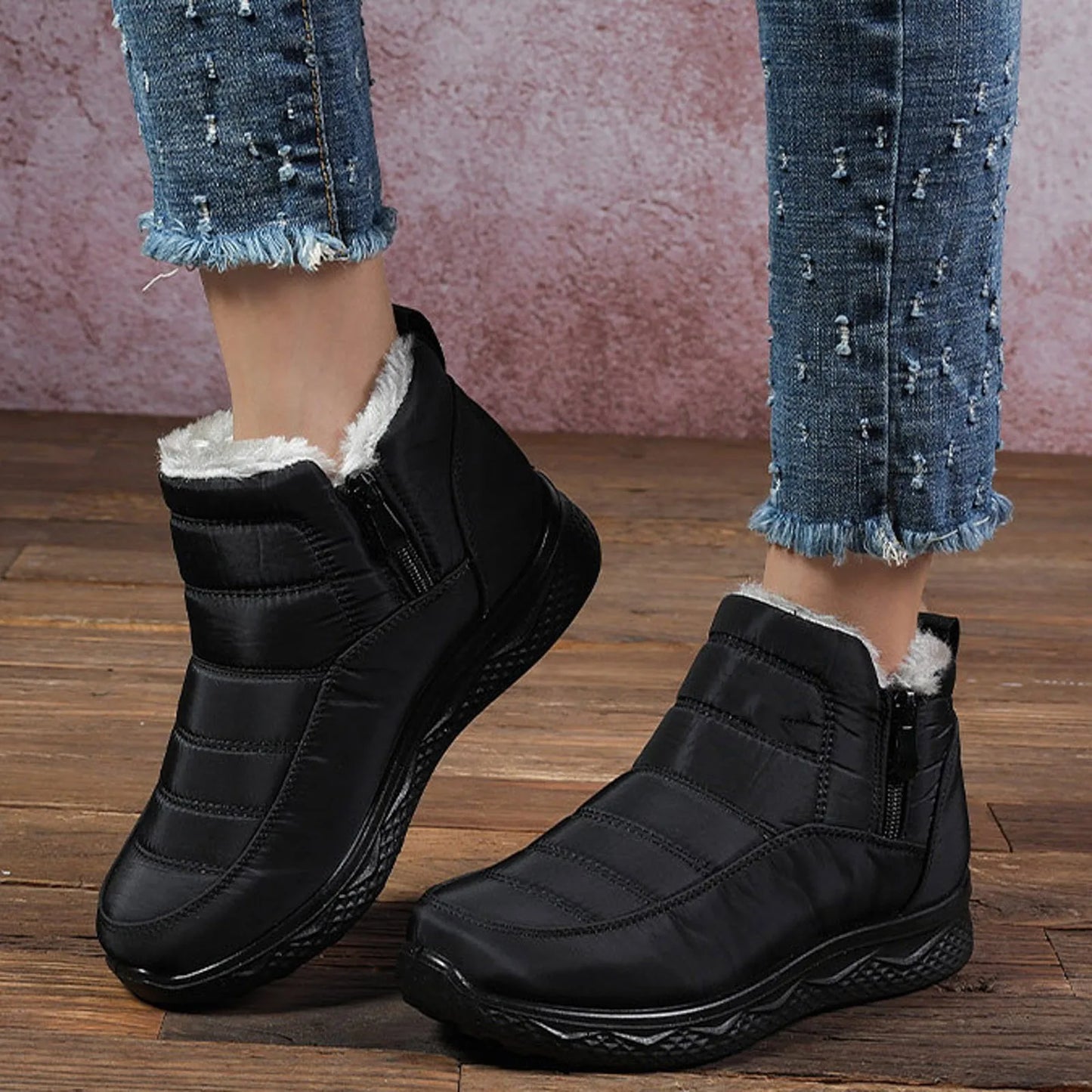 Unisex Couples Velvet Snow Boots