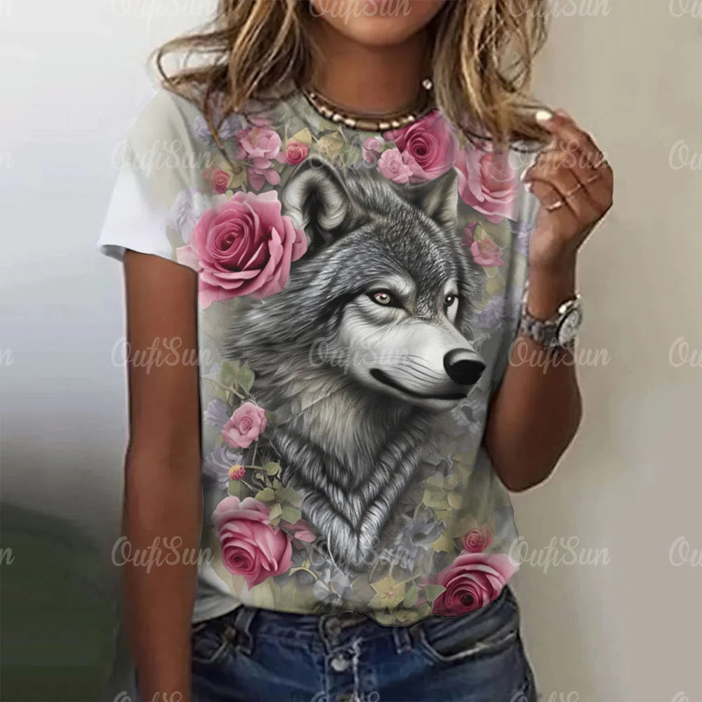 3d Wolf Print Women's Clothing