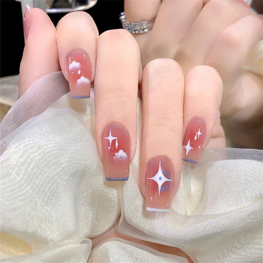 24Pcs/Set Retro Press on Nails Art