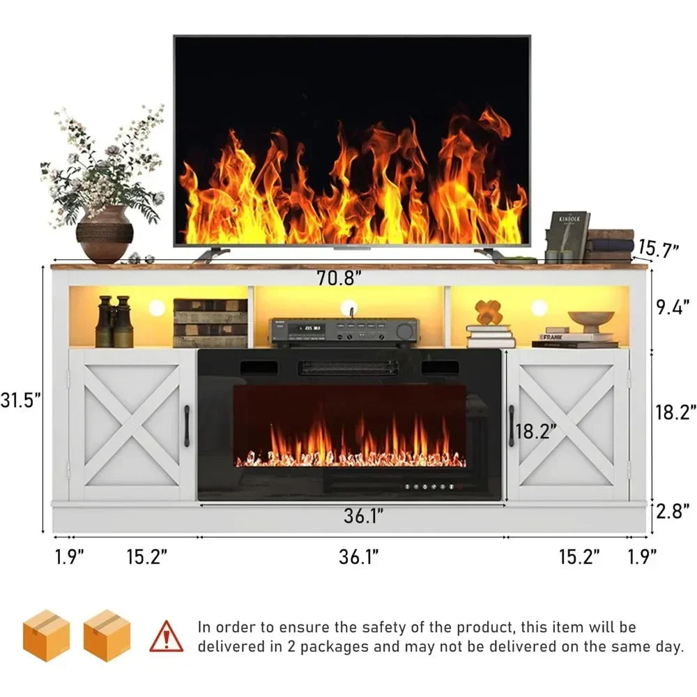 Farmhouse Fireplace TV Stand