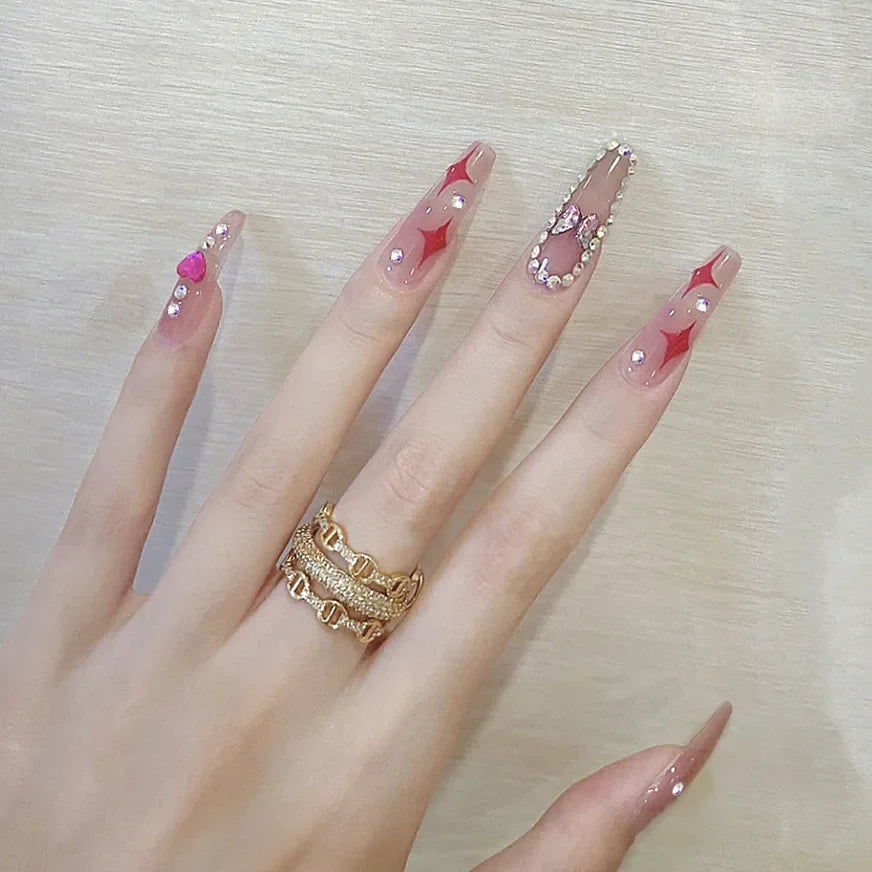 24Pcs/Set Retro Press on Nails Art