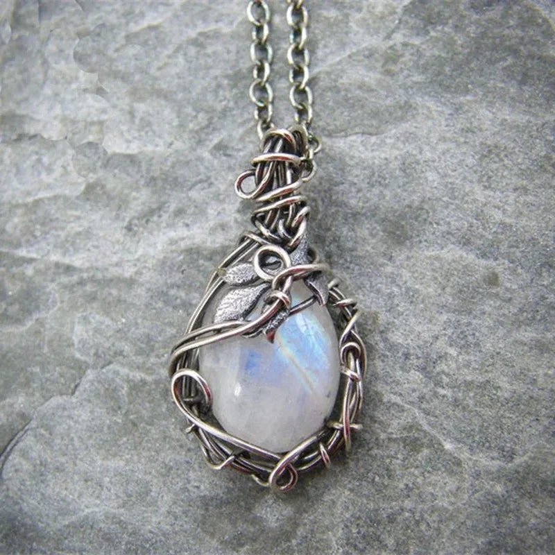 Moonstone Vintage Pendant Necklace