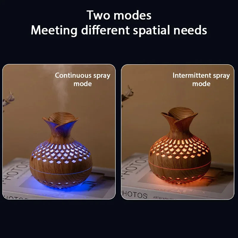 Wood Grain Mini Vase Air Humidifier