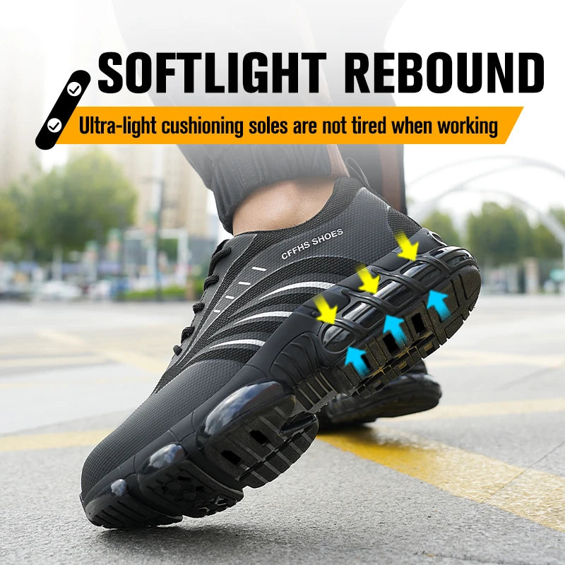 Breathable comfortable safety shoes
