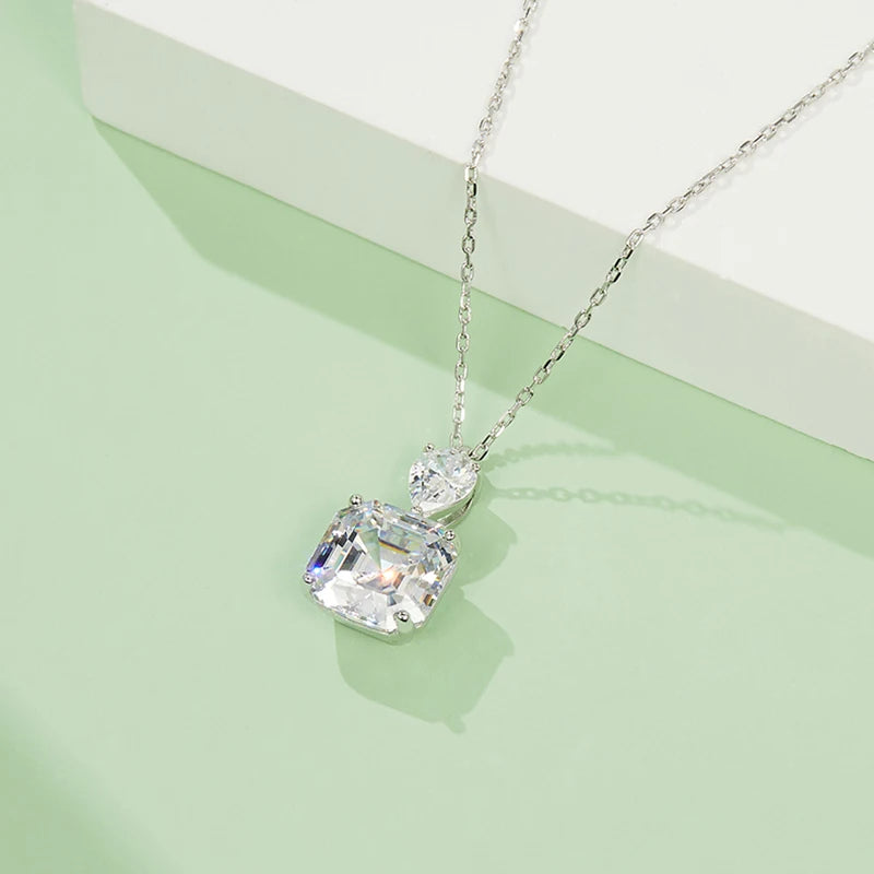 Sparkling Asscher Diamond Necklace