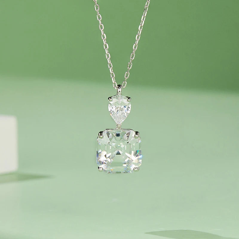 Sparkling Asscher Diamond Necklace