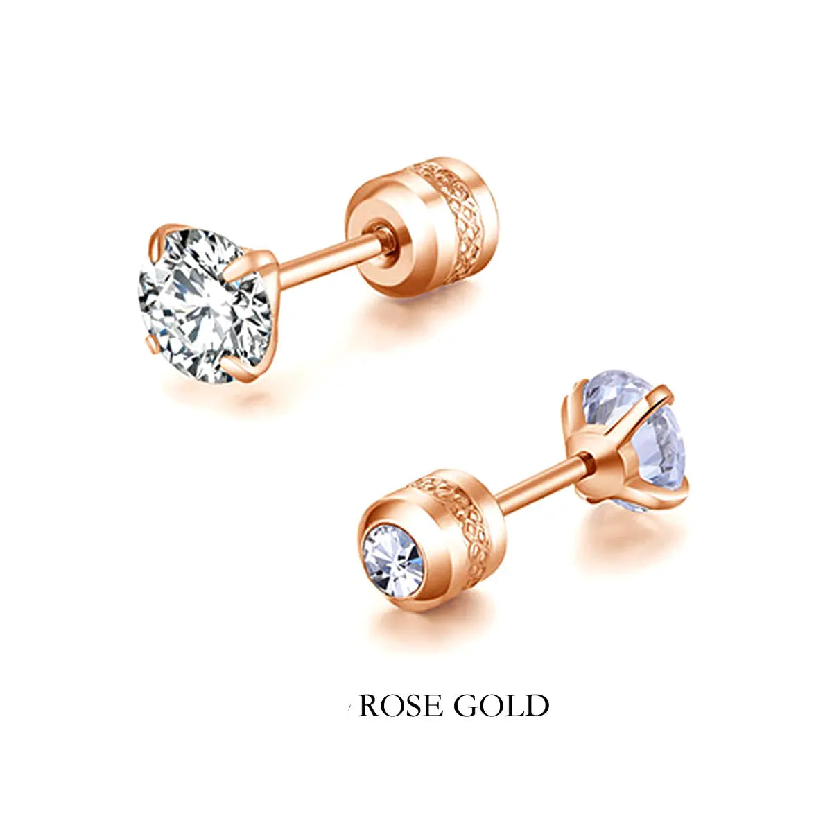 Mini Crystal Screw Stud Earrings