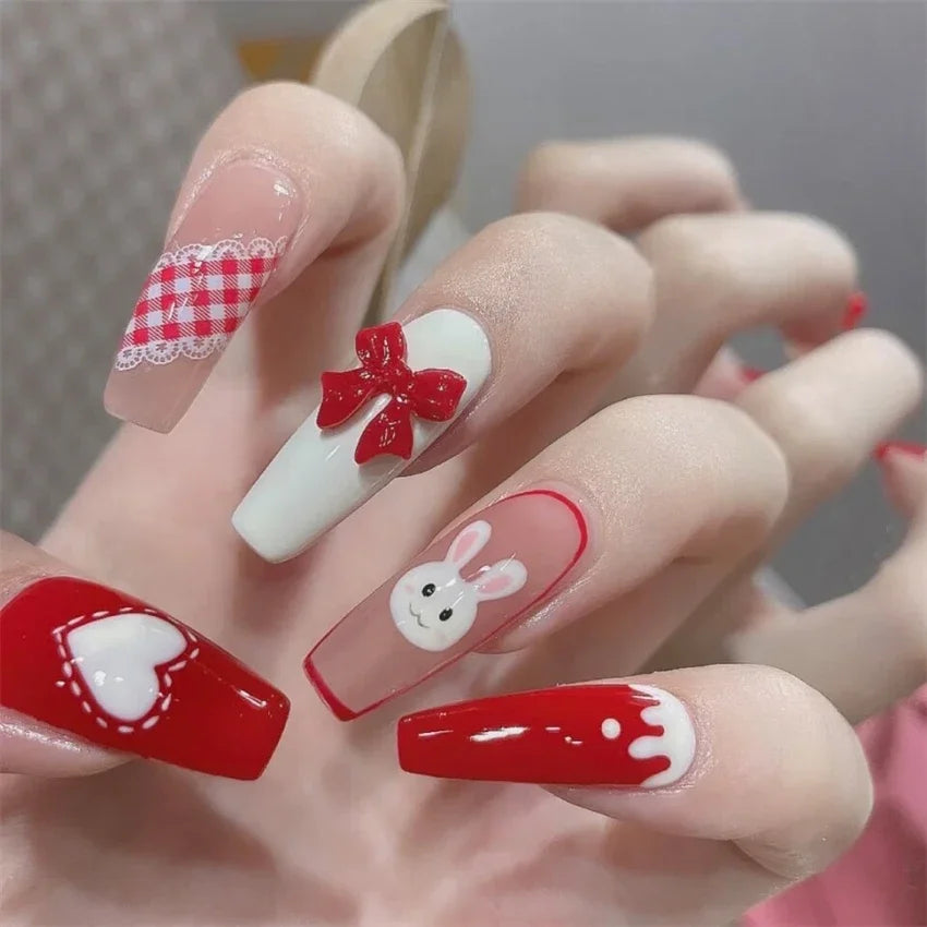 24Pcs/Set Retro Press on Nails Art