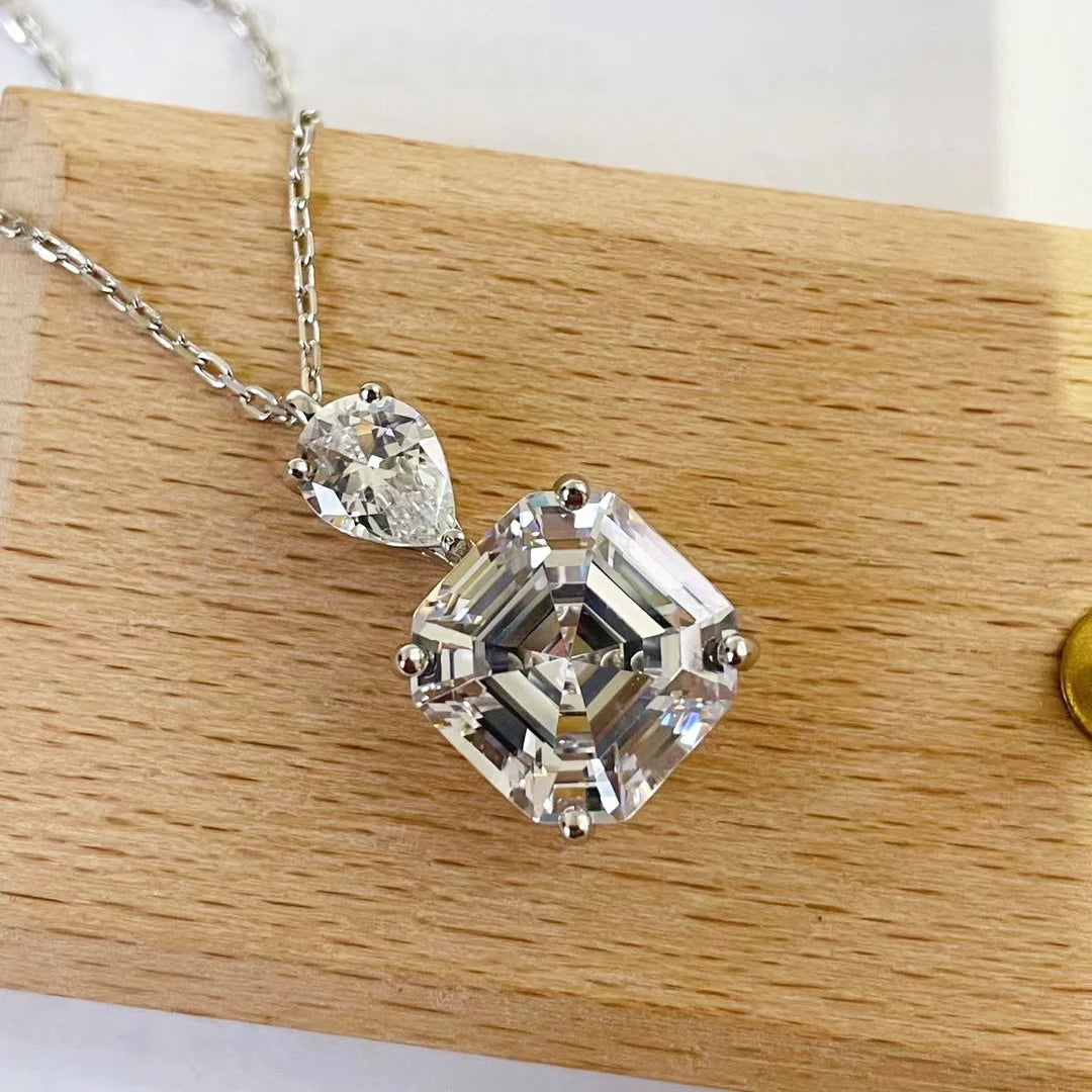 Sparkling Asscher Diamond Necklace