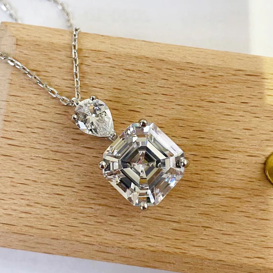 Sparkling Asscher Diamond Necklace