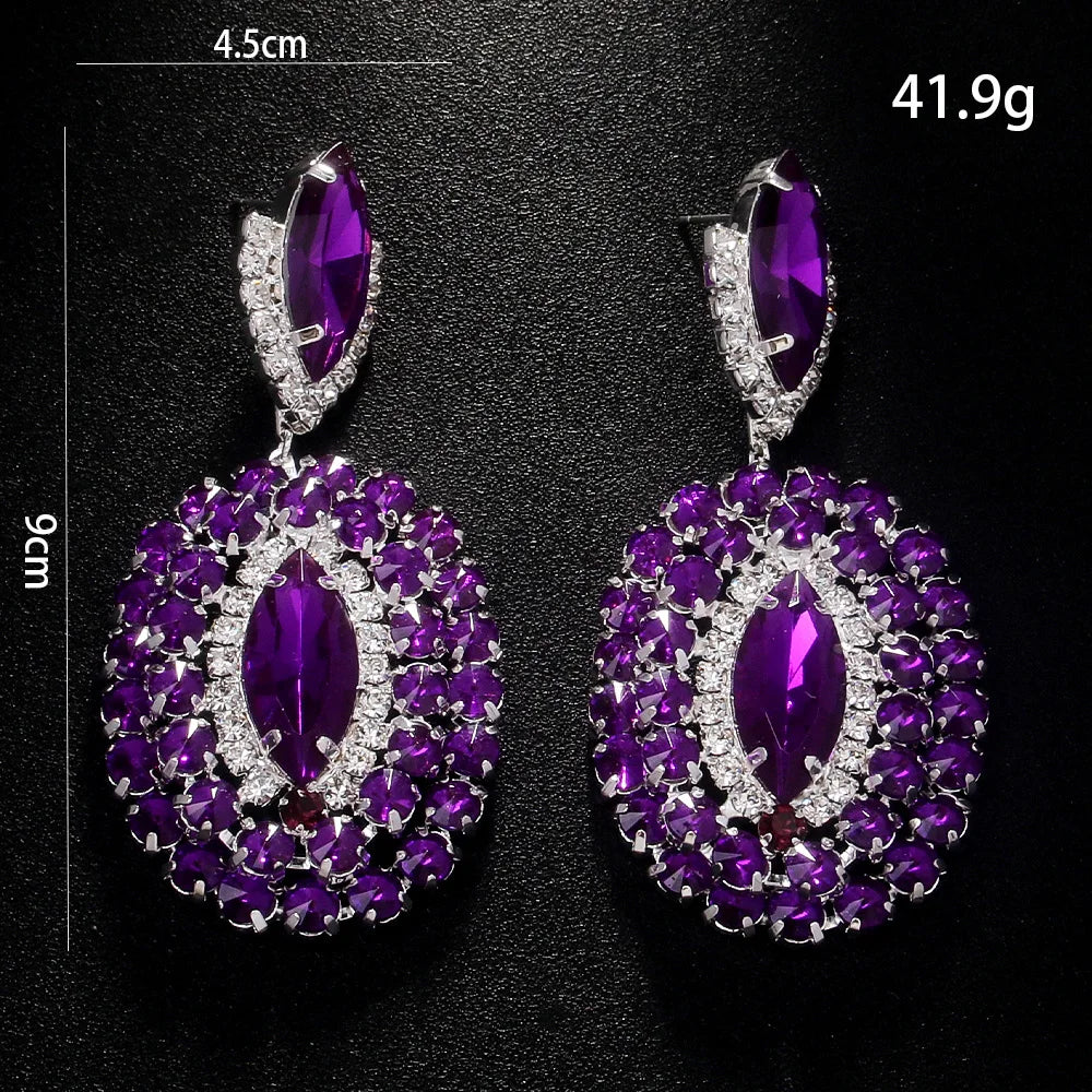 Exquisite Purple Crystal Earrings